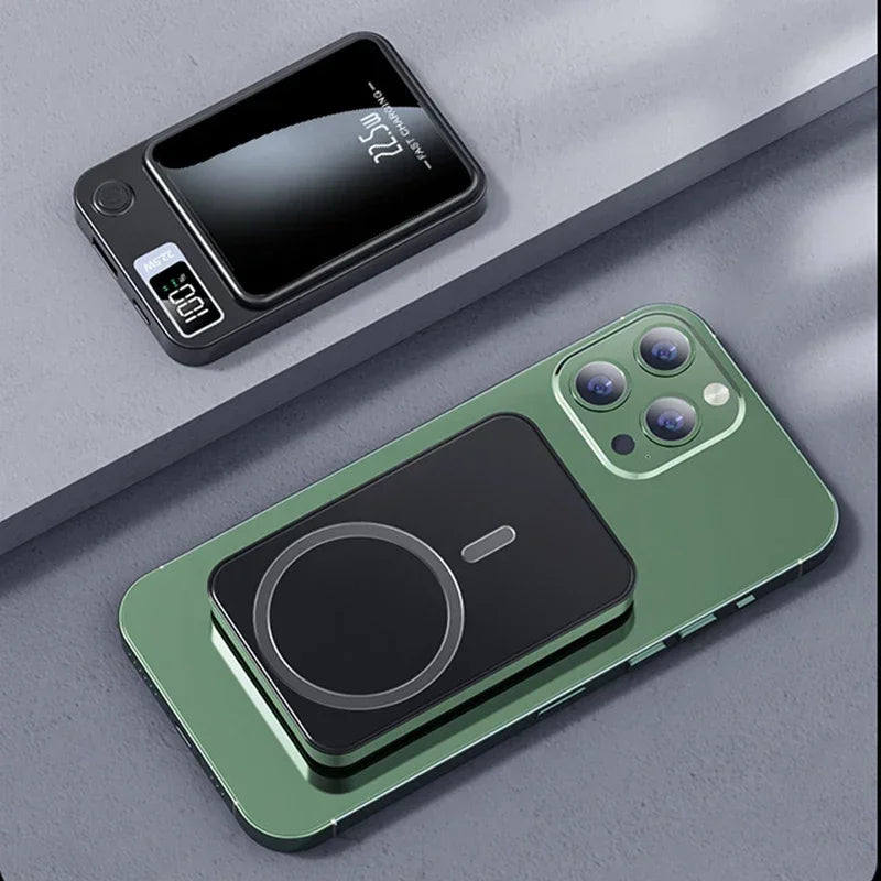 10000mah Portable Macsafe Magnetic Power Bank Fast Wireless Charger For iphone 12 13 14 Pro Max External Auxiliary Battery Pack
