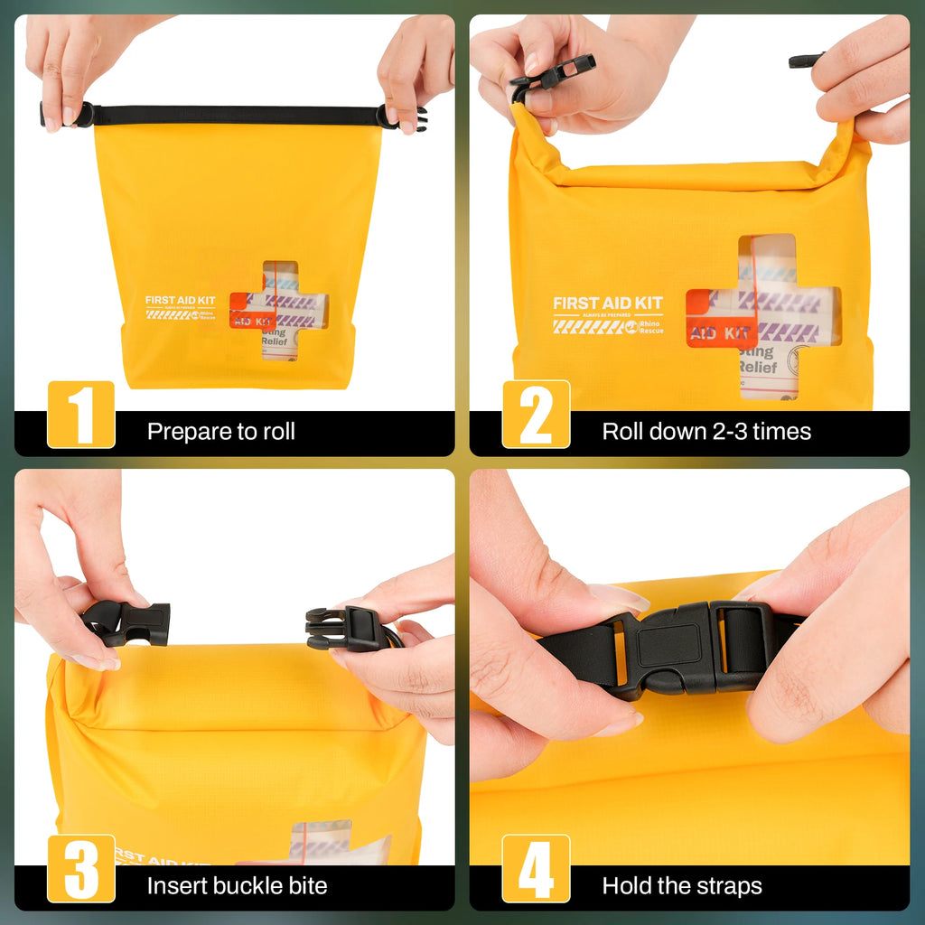 RHINO RESCUE Waterproof First Aid Kit, Lightweight Boat Dry Bag, Emergency Survival Supplies for Outdoor Kayak Floating Swimming
