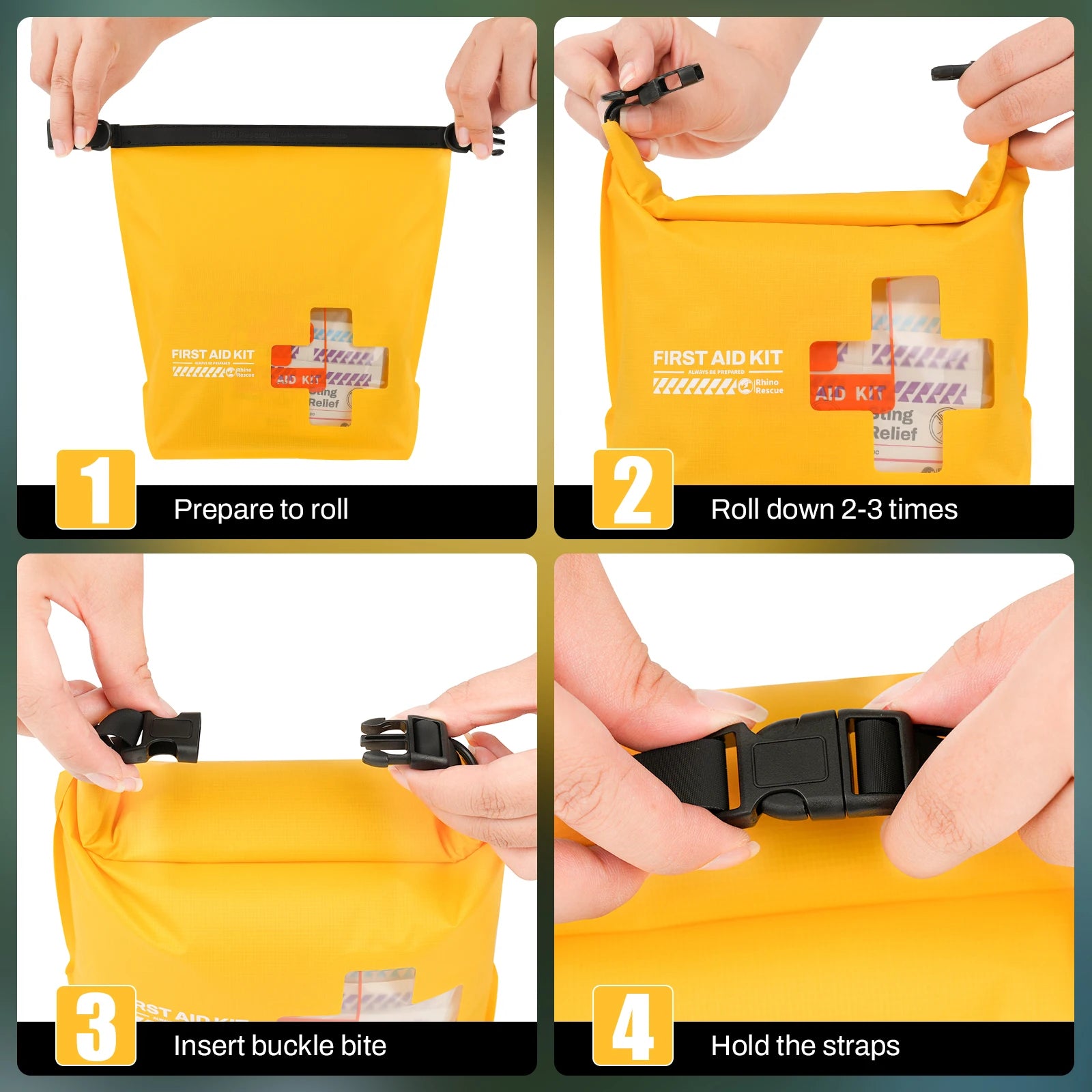 RHINO RESCUE Waterproof First Aid Kit, Lightweight Boat Dry Bag, Emergency Survival Supplies for Outdoor Kayak Floating Swimming