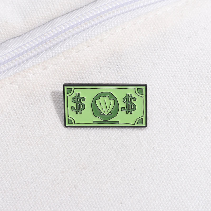 Funny Comedy Anime Dollar Money Credit Card Enamel Pins Cartoon Anime Inspiration Metal Brooches Decorative Lapel Badges Jewelry