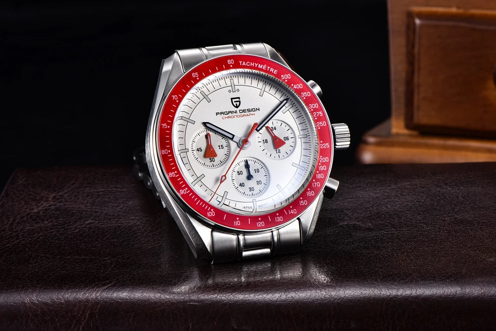 PAGANI DESIGN 2026 New Saturn Watch Luxury Quartz Watches For Men Stainless steel Luminous AR Sapphire crystal Chronograph Man