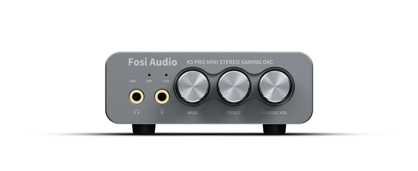 Fosi Audio K5 PRO Gaming USB DAC With Microphone Headphone Amplifier Desktop Mini Audio DAC Amp For PS5 PC