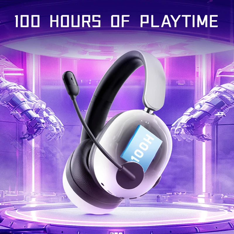 Picun UG-10A Gaming Wireless Headphone with Mic Over-Ear Headset 56dB Bluetooth 6.0 40mm Driver 2.4G/Wireless/Cable Earphones