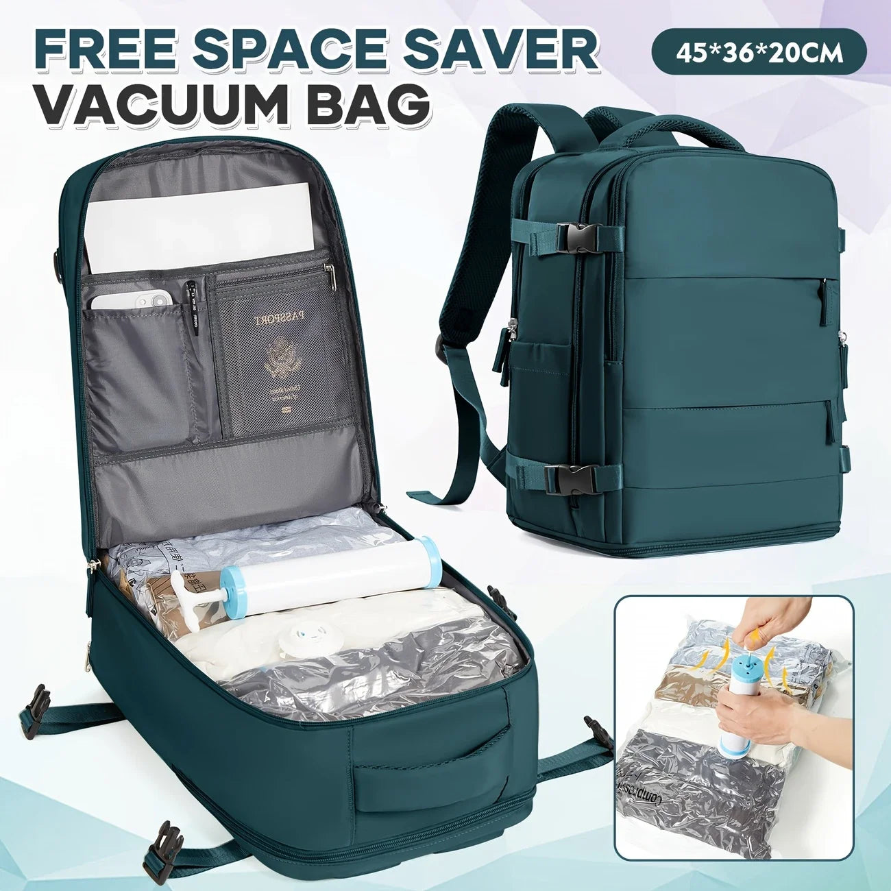 Short Distance Easyjet 45x36x20 Travel Backpack Backpack Hand Luggage Anti-theft Notebook Backpack Vacuum Bags for Clothing