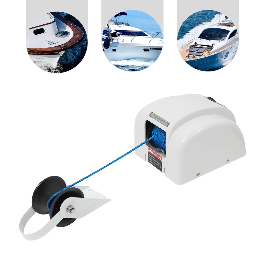 Electric Boat Anchor Winch Saltwater Pontoon Anchor Winch For Small Boats With Wireless Remote Control Kit 45 Lbs