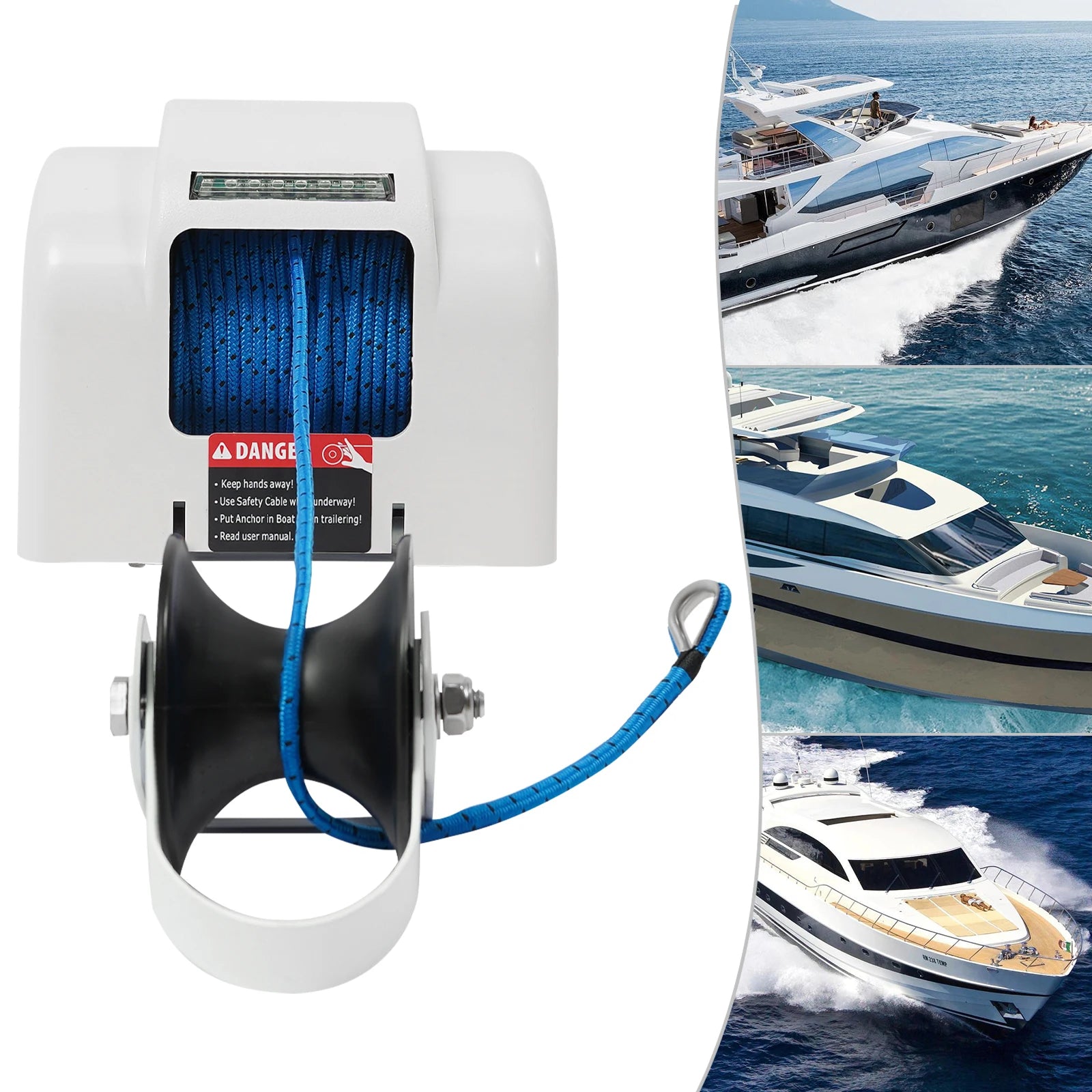 Electric Boat Anchor Winch Saltwater Pontoon Anchor Winch For Small Boats With Wireless Remote Control Kit 45 Lbs