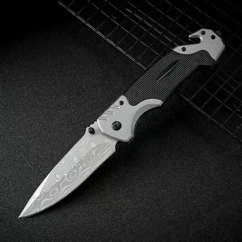 Stainless Steel Folding Utility Knife, Portable EDC Pocket Cutting Tool with Non-slip Handle for Camping, Hiking & Daily Tasks