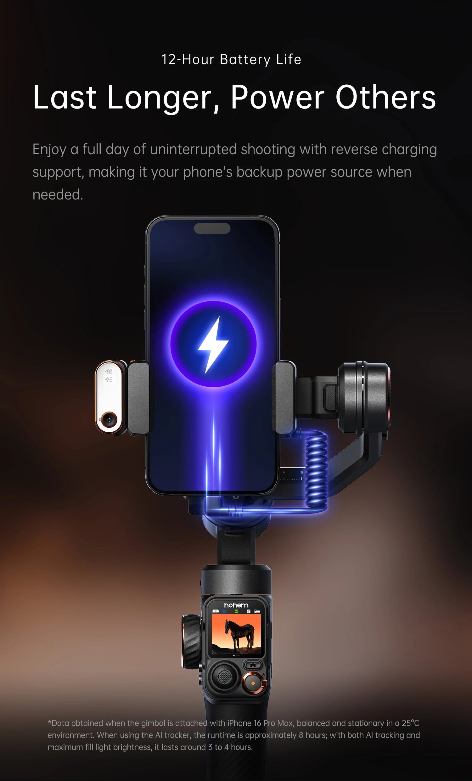 Hohem official-website isteady М7 Stabilizer Ai Face Tracking 3-Axis Phone Gimbal Built-in Selfie Stick iPhone16/Samsung Gimbal