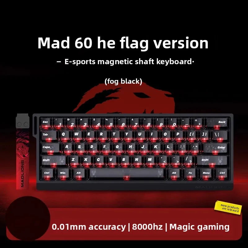 Hot Sale MADLIONS MAD60HE Magnetic Switch Keyboard Mechanical Keyboard 8000Hz 0.01mmRT Wired Custom Valorant Gaming Keyboard