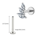Right Grand ASTM F136 Titanium 16G Cluster Marquise CZ Tragus Helix Stud Conch Lobe Rook Cartilage Leaf Climber Flat Back Labret