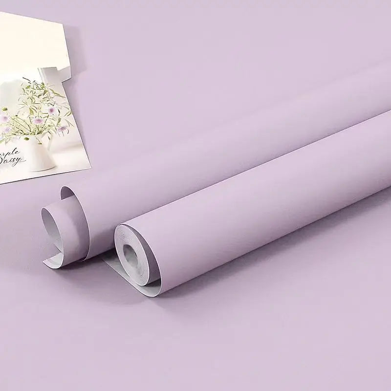 Solid Color Self-Adhesive Macaron Wallpapers Furnitures Cabinet Renovation Sticker Bedroom Vinyl Film DIY Living Room Home Decor