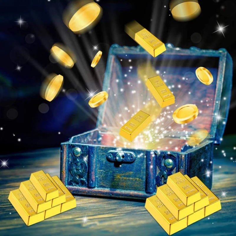 Fake Gold Bar Plastic Golden Paperweight Home Decor Bullion Bar Simulation Golden Brick