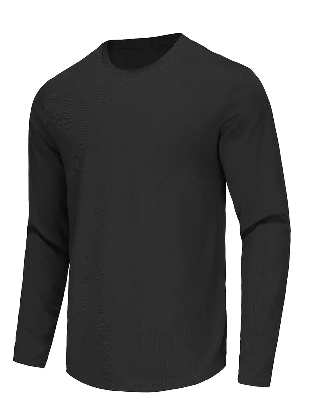 Sports Long-Sleeved Black 5-Piece Men's Round Neck Shirt Quick-Drying Top Fitness Sportswear Casual Outdoor Sportswear Body-Shap
