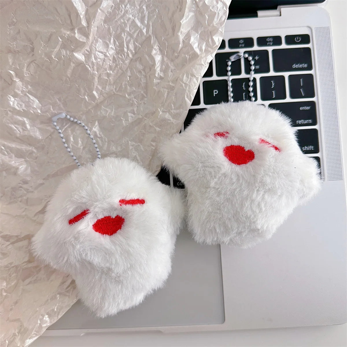 IFYOUOO Hutao Cosplay Keychain Unisex Ghost Pendant Plush Doll Key Rings Accessories Key Chains Hanging Bag Charms