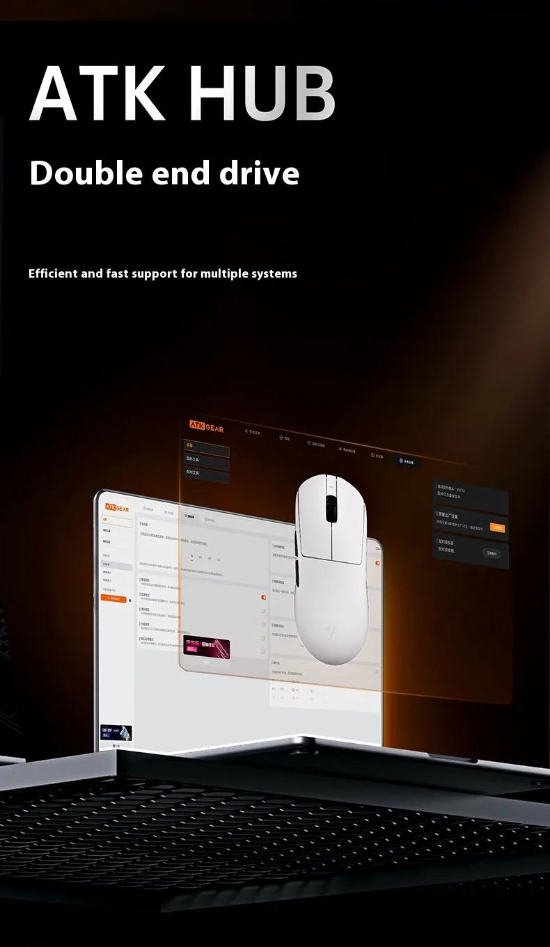 Atk A9 Plus Wireless Gaming Mouse A9/A9 Se/A9 Plus/A9 Pro Tri Mode 8k 53g Lightweight E-Sports Gaming Mouse Pc  Accessory Instoc
