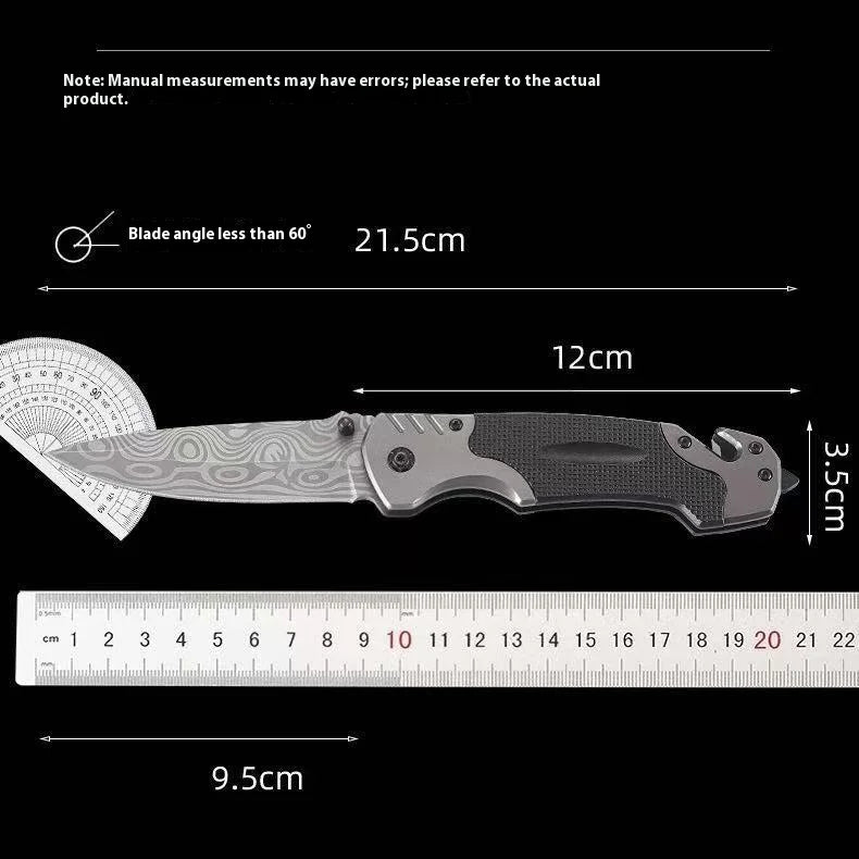 Stainless Steel Folding Utility Knife, Portable EDC Pocket Cutting Tool with Non-slip Handle for Camping, Hiking & Daily Tasks