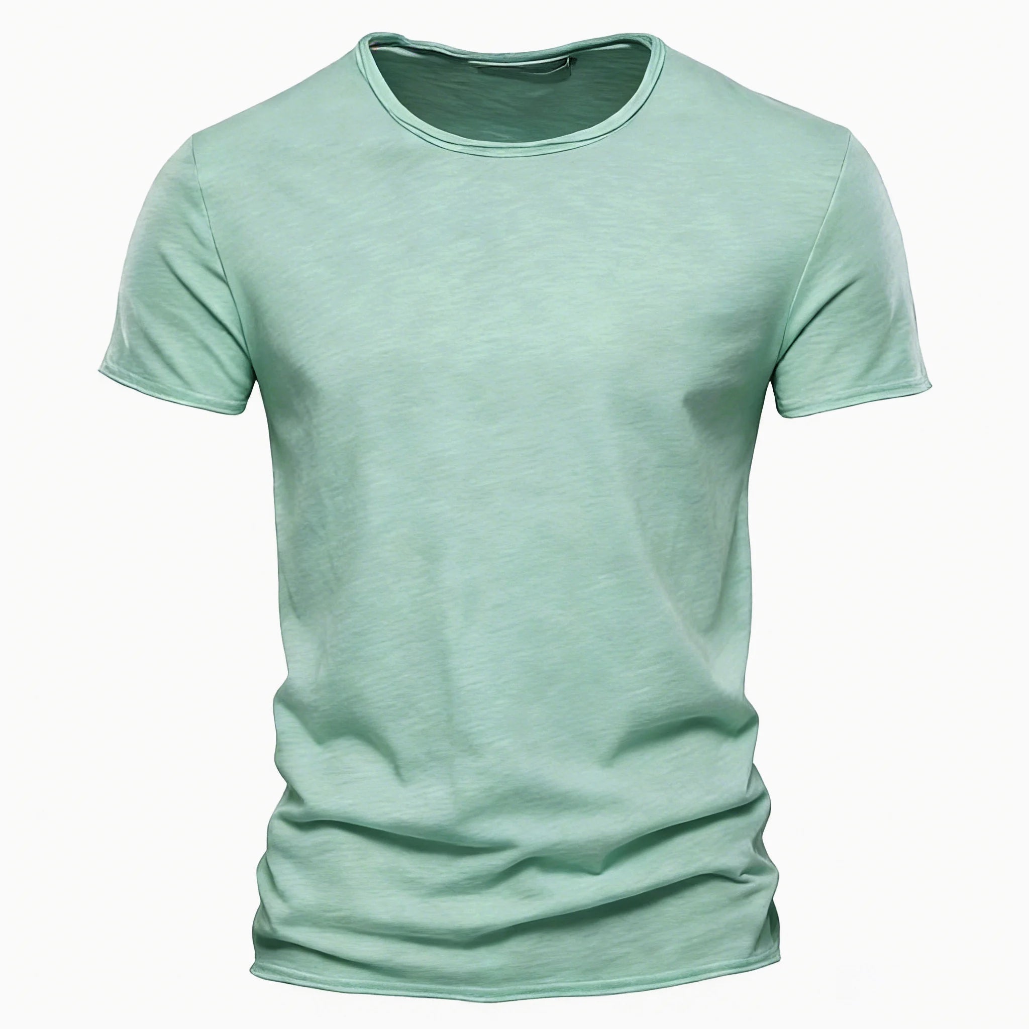 AIOPESON100% Cotton Men T-shirt V-neck Fashion Design Slim Fit Soild T-shirts Male Tops Tees Short Sleeve T Shirt O-neck For Men