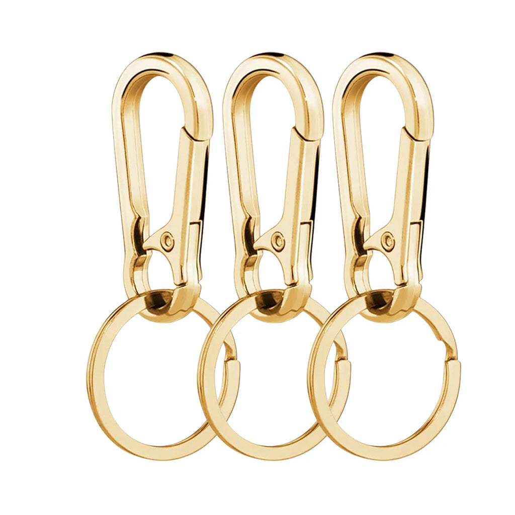 3-Piece Set of Metal Carabiner Keychains, Key Rings, Key Clips, Hooks, and Storage Holders Suitable for Car Key Finders, Men and Women, Outdoor Hiking, and Camping