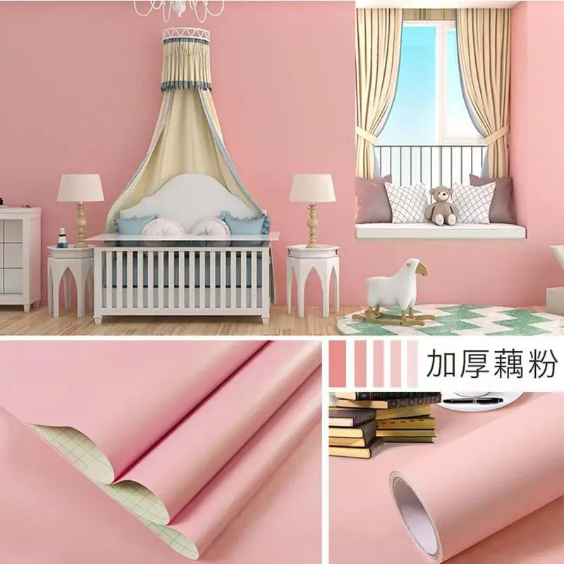 Solid Color Self-Adhesive Macaron Wallpapers Furnitures Cabinet Renovation Sticker Bedroom Vinyl Film DIY Living Room Home Decor