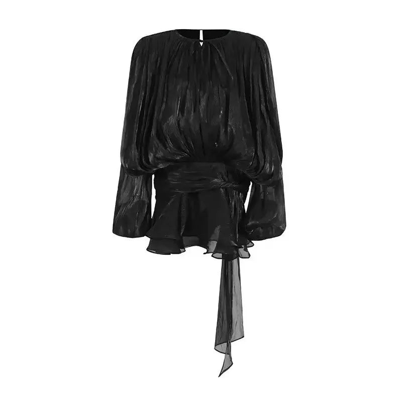 Dresses Skirts Shorts Two-piece Sets Spring/Autumn Women's Puff Sleeves Ruffles Pleats New Comfortable Casual Niche Fashionable