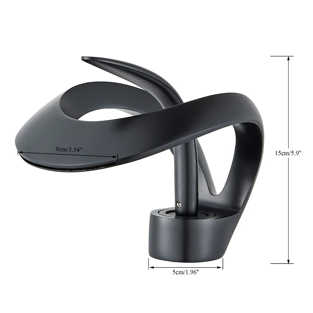 Matte Black Bathroom Basin Faucet Brass Single Handle Waterfall Mixer Tap Modern Style Hot Cold Water Sink Mixer Crane