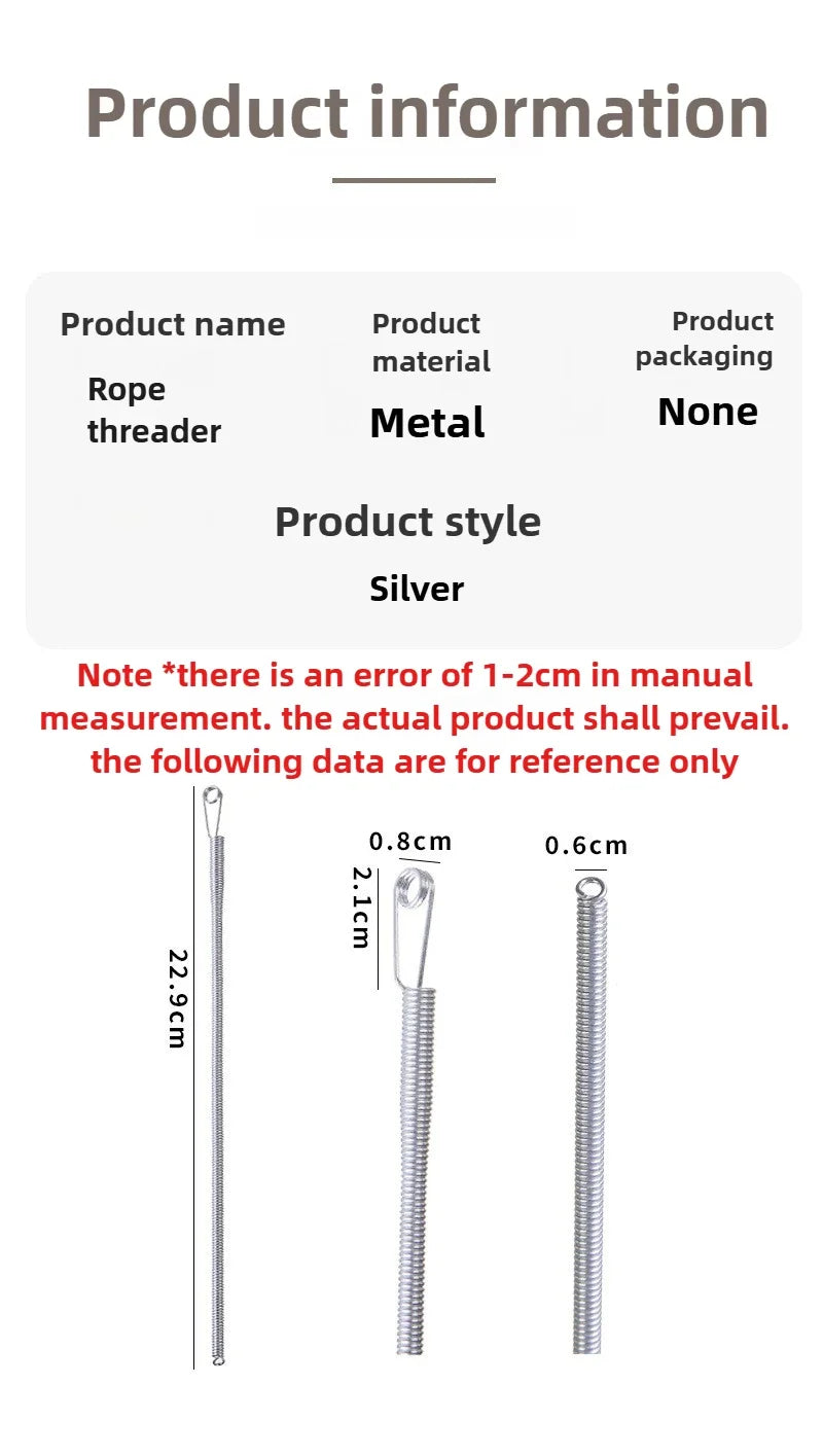 Rope Threading Tool Bendable Spring Drawstring Threader Clip Drawstring Thread Multi Functional DIY Sewing Accessories