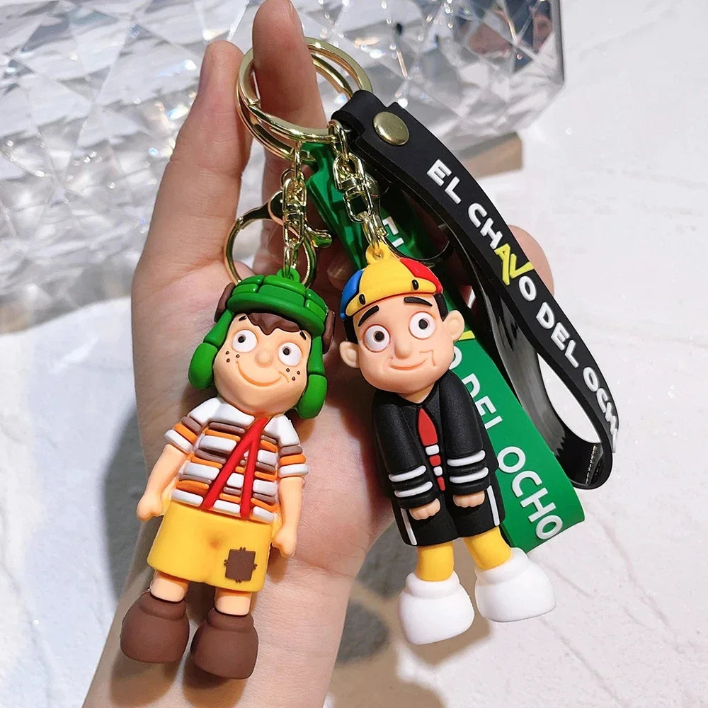 Lively and Humorous Anime El Chavo Del Ocho Keychain - Funky Key Ring for Bags, Cars, and Gifts, Cute and Cool Pendant