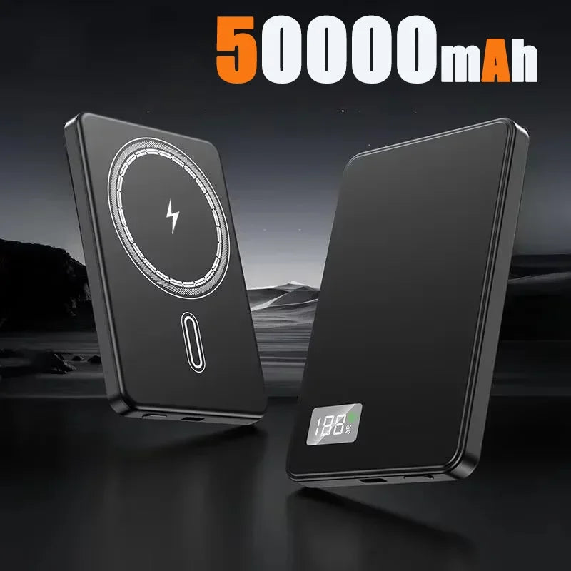 Lenovo 500000mAh Wireless Magnetic PowerBank for Magsafe Fast Charging PD22.5W Portable External Battery Supply for iPhone 15-17