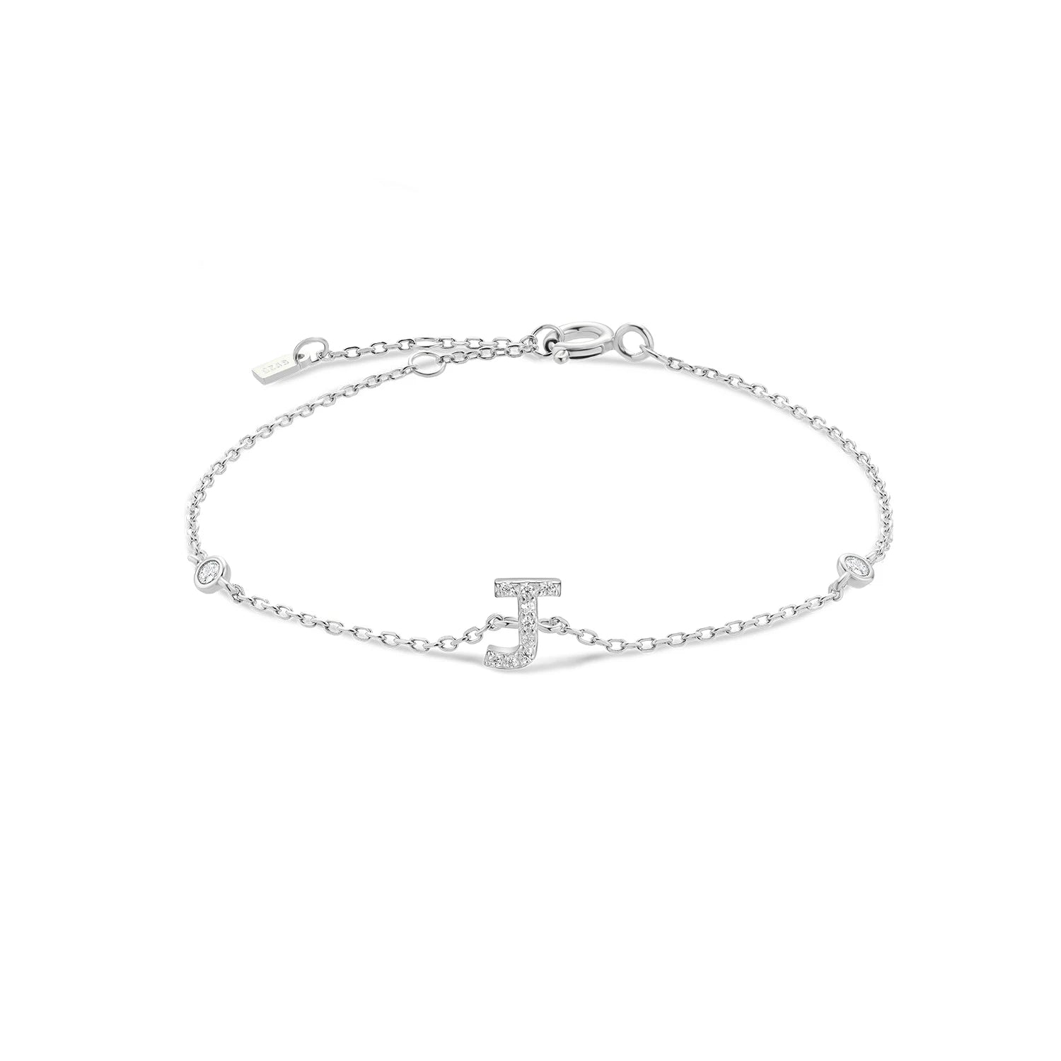 925 Sterling Silver Initial 26 Letters Alphabet Monogram Gold Name Bracelet Crystal CZ Zircon 2021 Fashionable Jewelry