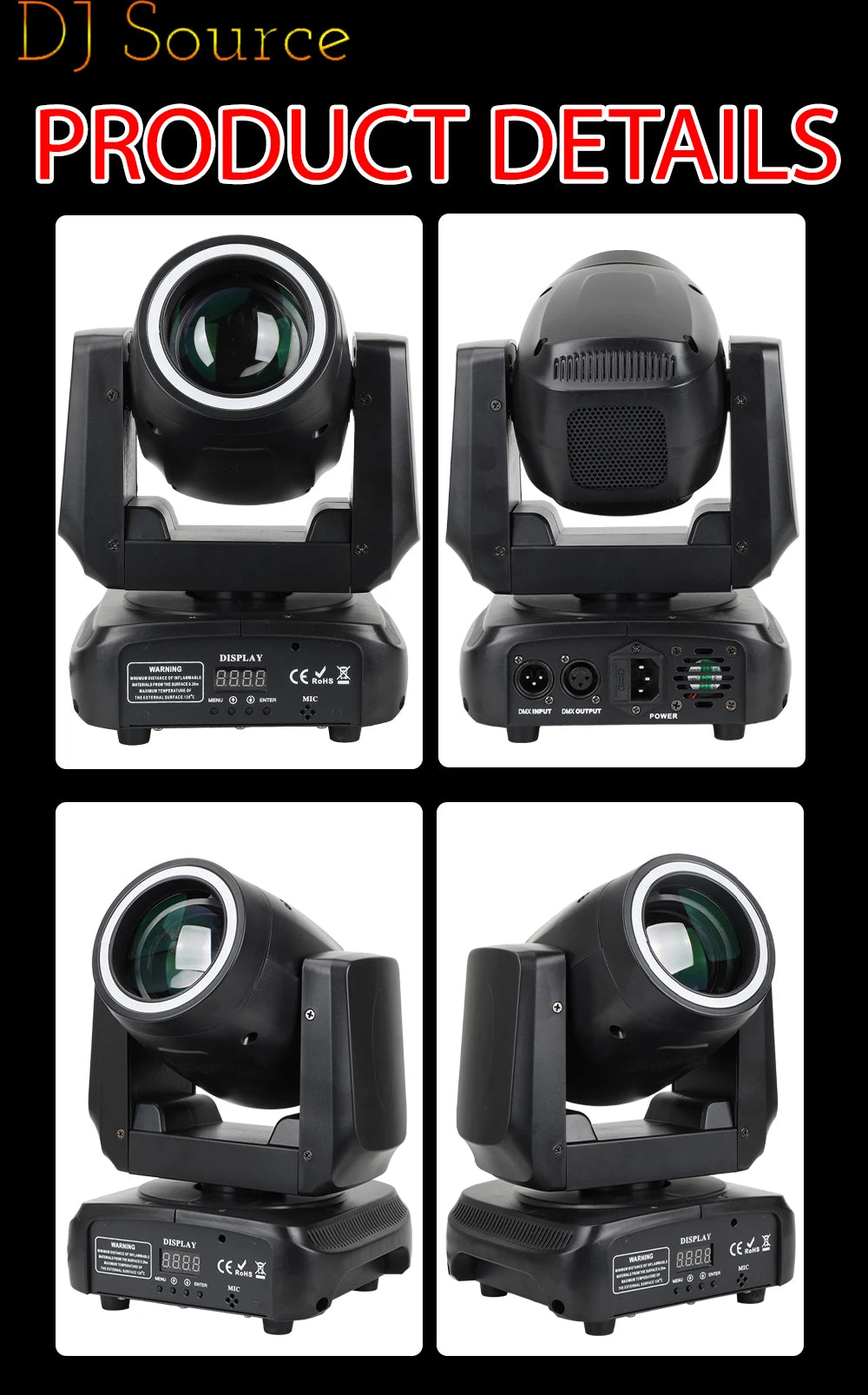 2Pcs/lot Mini LED 150W Beam Moving Head Light With Aperture 18 Prism Rainbow Effect DJ Stage Lights DMX512 For Disco Party CLub