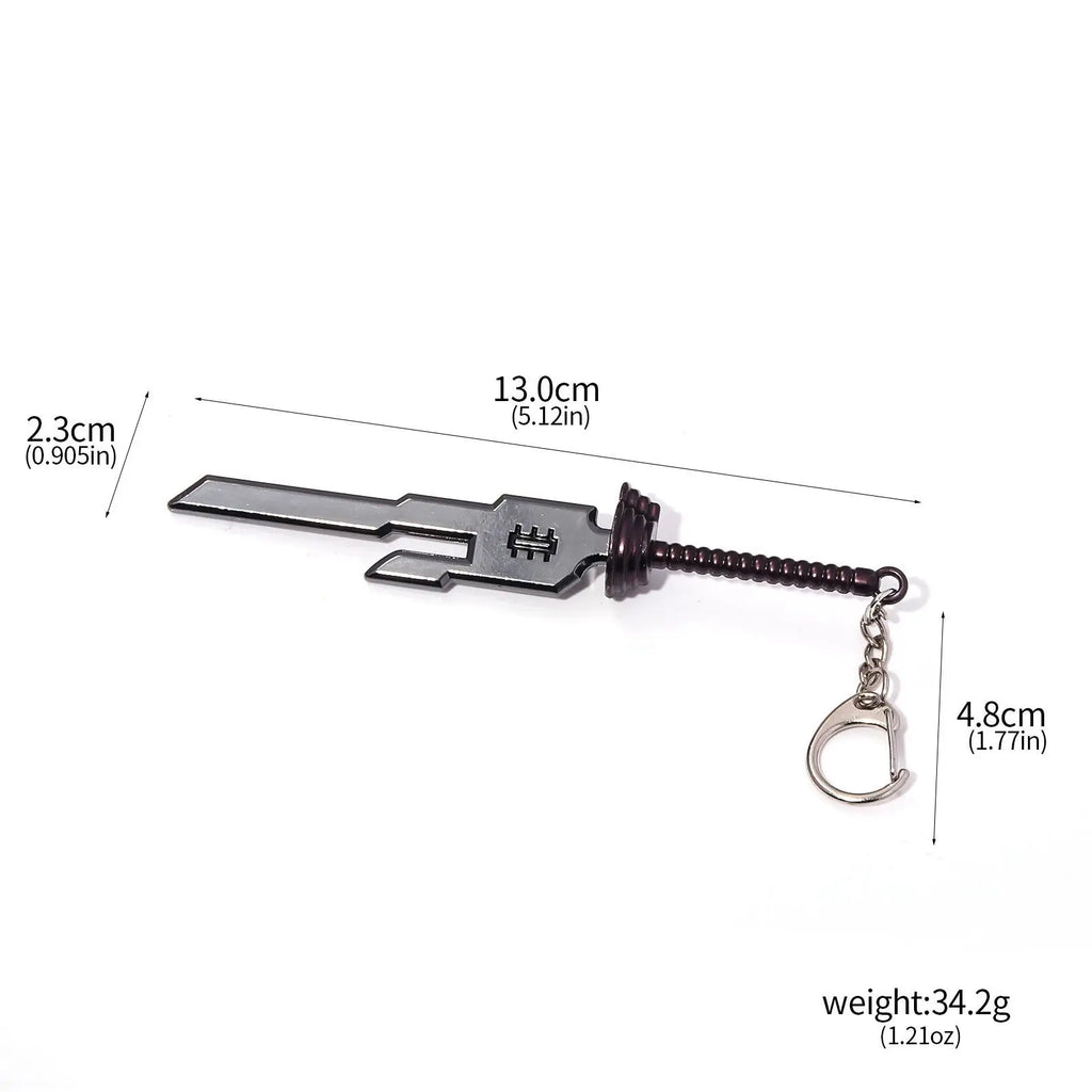 Anime Jujutsu Kaisen Keychain Nanami Kento Fushiguro Toji Weapon Model Pendant Keyring for Men Jewelry