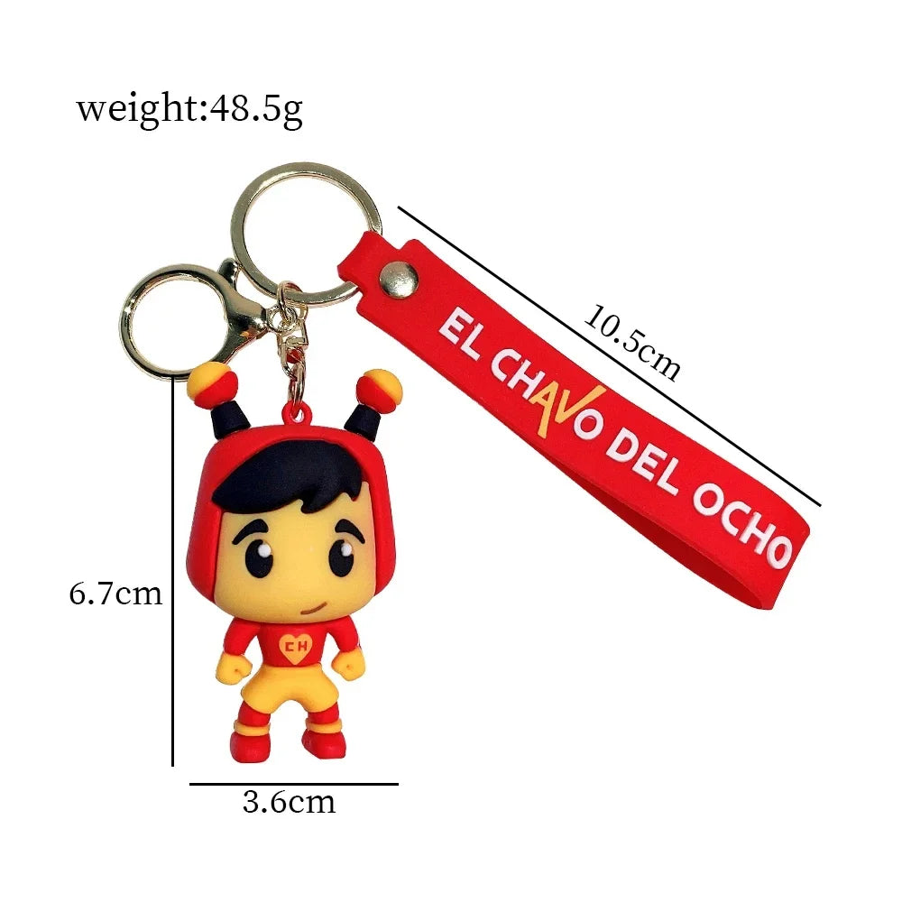 Lively and Humorous Anime El Chavo Del Ocho Keychain - Funky Key Ring for Bags, Cars, and Gifts, Cute and Cool Pendant