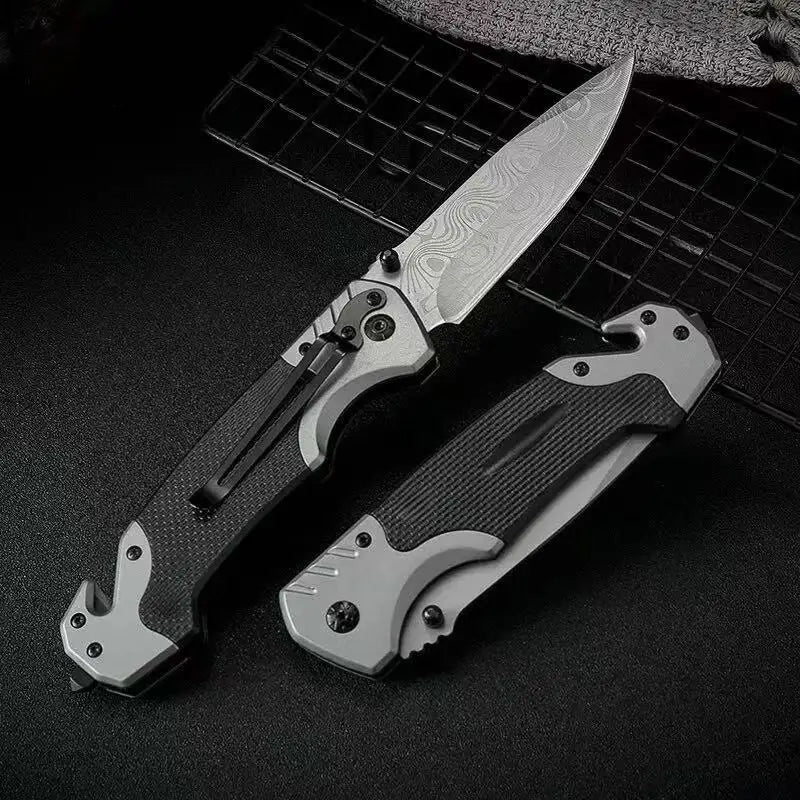 Stainless Steel Folding Utility Knife, Portable EDC Pocket Cutting Tool with Non-slip Handle for Camping, Hiking & Daily Tasks