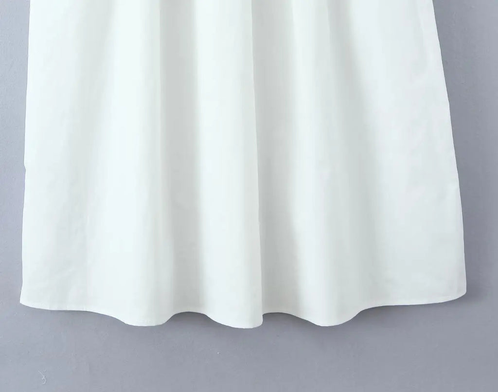 YENKYE 2025 Women Yellow White Cotton Big Swing Long Skirt Vintage High Waist Side Zipper A-line Summer Skirts Holiday