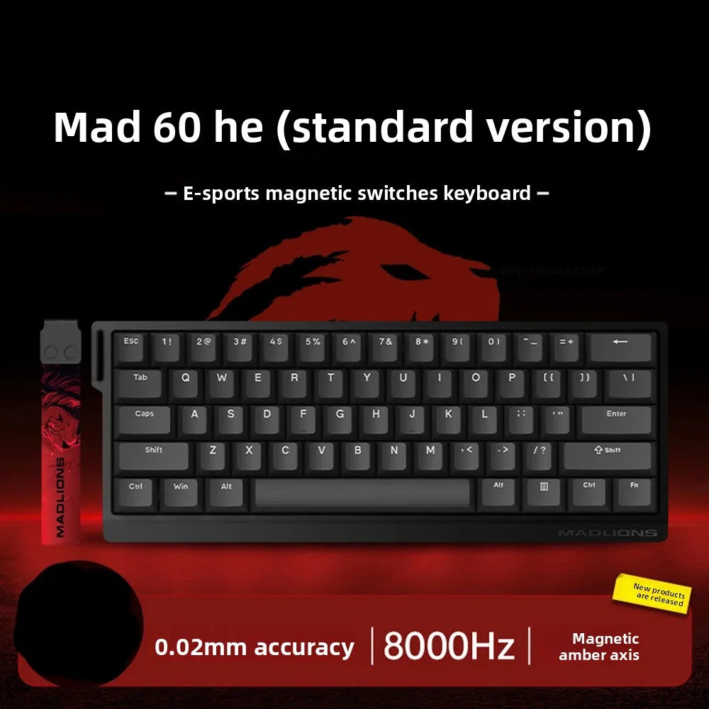Hot Sale MADLIONS MAD60HE Magnetic Switch Keyboard Mechanical Keyboard 8000Hz 0.01mmRT Wired Custom Valorant Gaming Keyboard