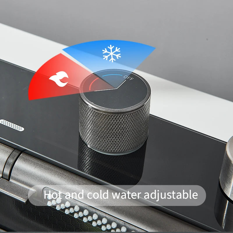 Shinesia Stainless Steel Kitchen Waterfall Sink Digital Display Large Single Sink Dish Basin Sink With Multifunction