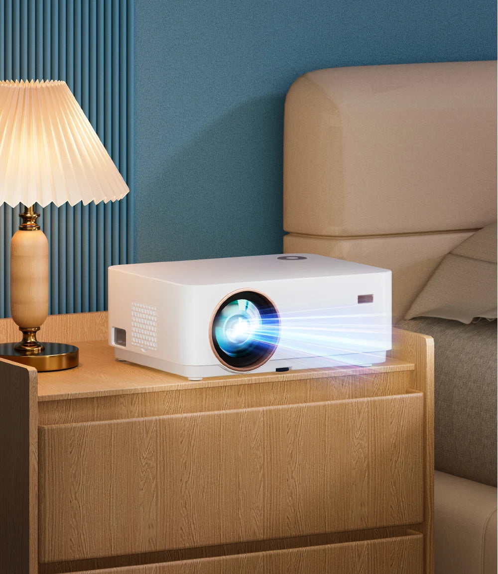 WZATCO New D5 1080P 5G WiFi Android Smart Digital Focus Full HD Projector LED Video Home Theater Cinema Proyector LCD Beamer