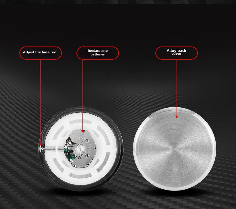 Mini relógio luminoso para painel de carro, relógio digital universal de quartzo em ornamento automático para acessórios