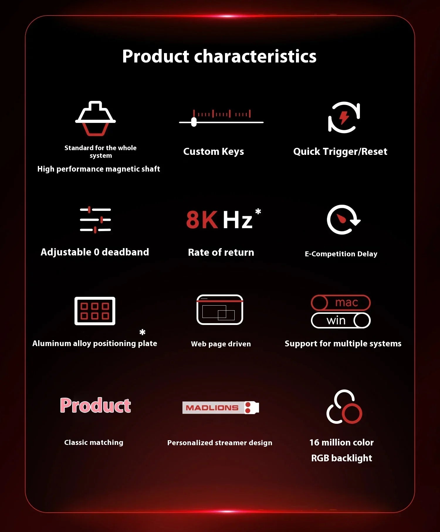 Hot Sale MADLIONS MAD60HE Magnetic Switch Keyboard Mechanical Keyboard 8000Hz 0.01mmRT Wired Custom Valorant Gaming Keyboard