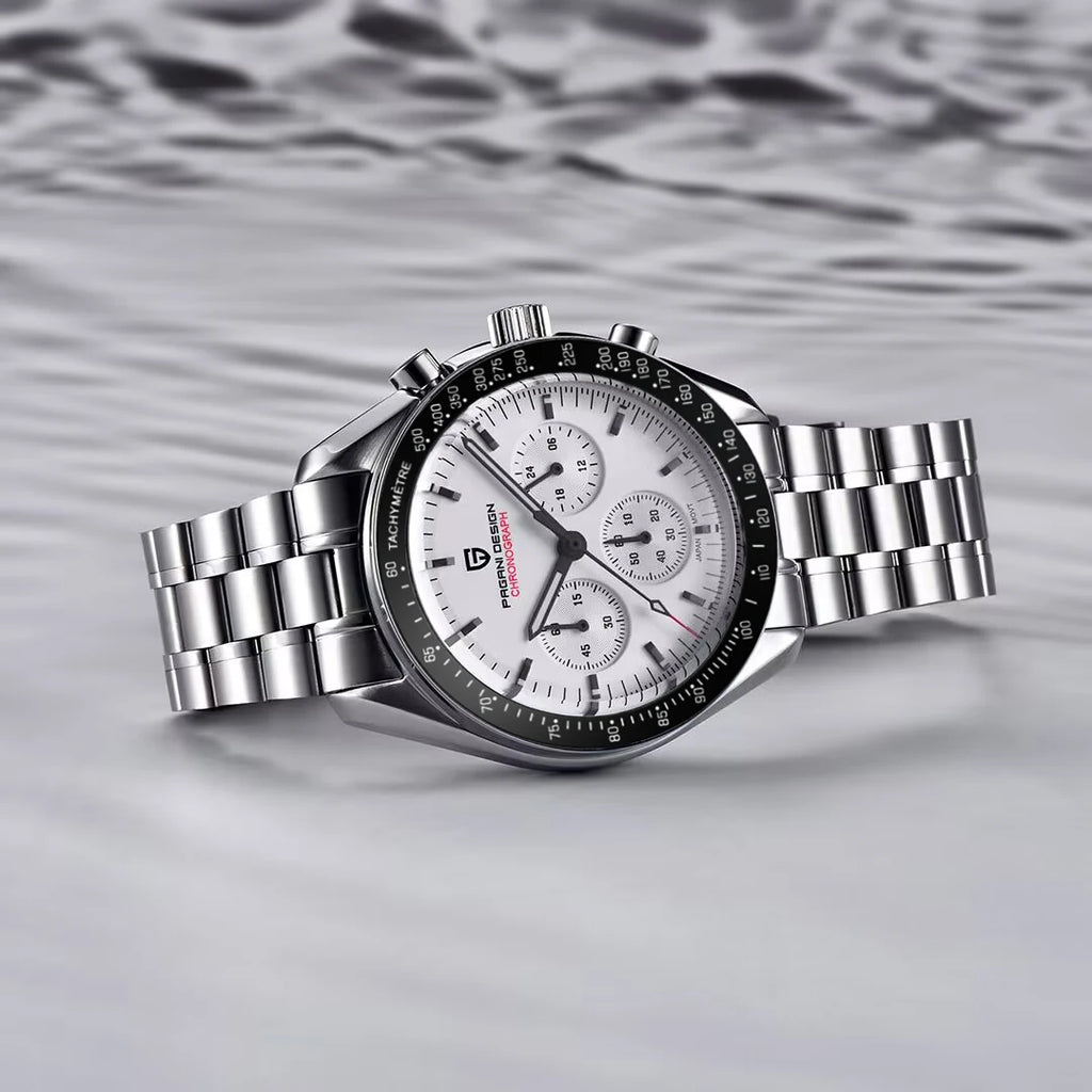 PAGANI DESIGN 2026 New Saturn Watch Luxury Quartz Watches For Men Stainless steel Luminous AR Sapphire crystal Chronograph Man