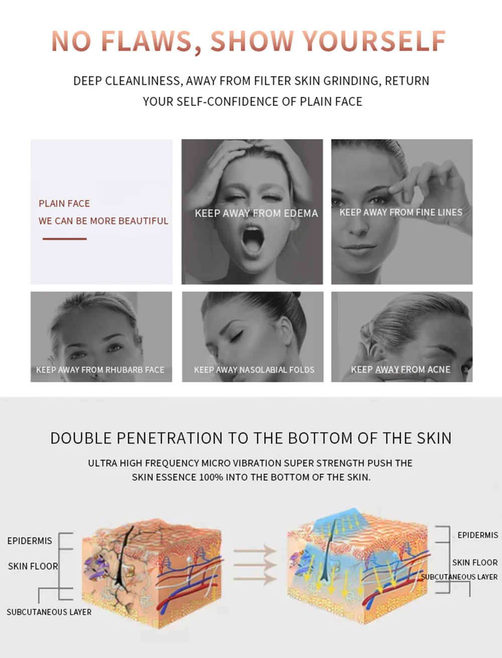 6 in1 EMS Ultrasound Cavitation Galvanic Ultrasound Body Massager Face Lifting Machine Infrared Therapy Facial Skin Care Tools
