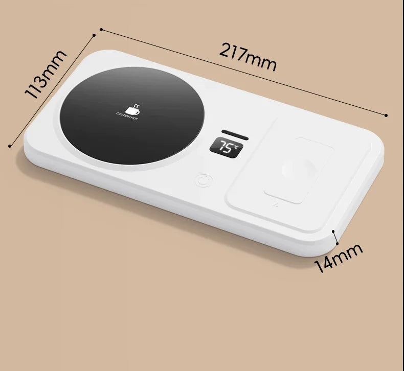 2 in 1 Coffee Mug Warmer Wireless Charger Multi-functional Cup Heating Pad 3 Gear Temperature Warmer Coaster For Milk Tea Water