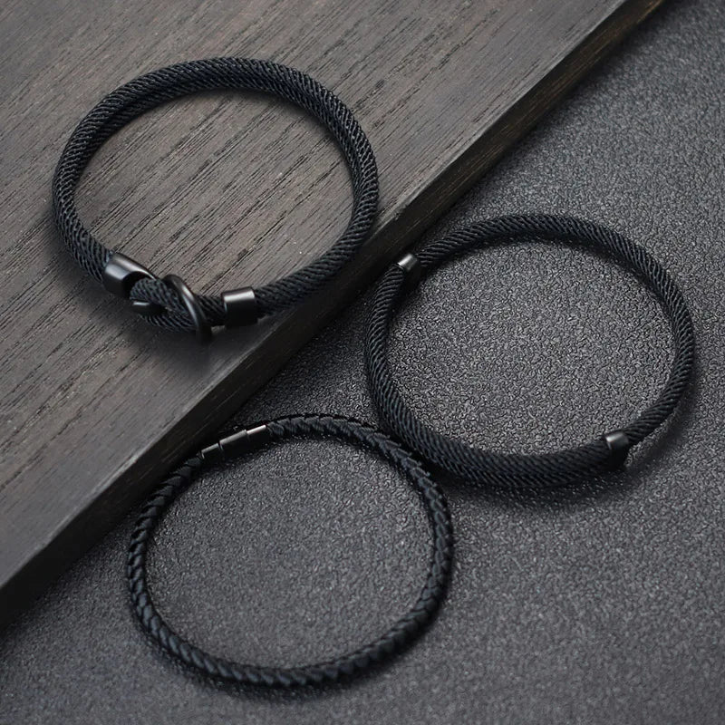New 3Pcs Men Bracelet Set Lucky Red Keel Rope Braslet Surfer Nautical Fabric Braclet Leisure Accessories Gift For Him Jewelry