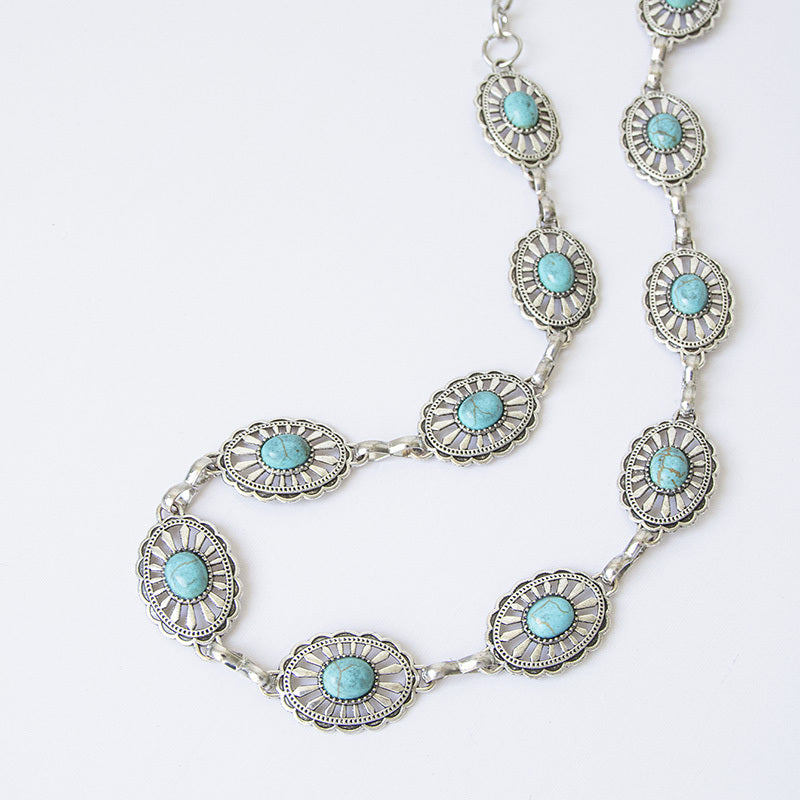 Turquoise Chain Belt Waist Belts For Women For Dresses Metal Belt Womens Western Belts Women's Belts
