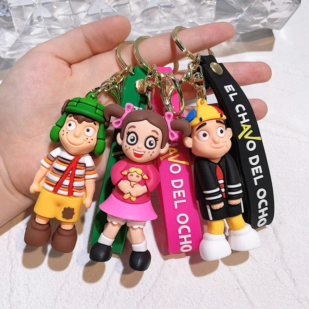 Lively and Humorous Anime El Chavo Del Ocho Keychain - Funky Key Ring for Bags, Cars, and Gifts, Cute and Cool Pendant