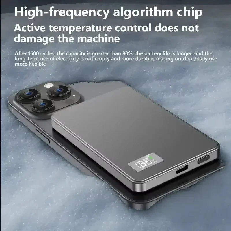 Lenovo 500000mAh Wireless Magnetic PowerBank for Magsafe Fast Charging PD22.5W Portable External Battery Supply for iPhone 15-17