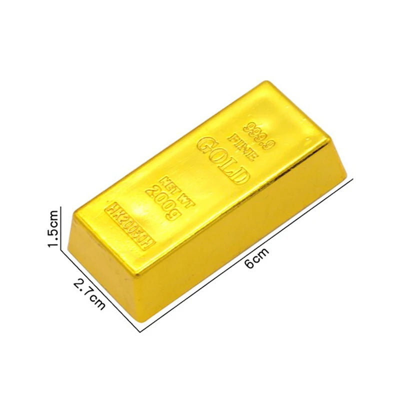 Fake Gold Bar Plastic Golden Paperweight Home Decor Bullion Bar Simulation Golden Brick