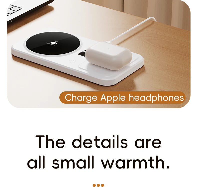 2 in 1 Coffee Mug Warmer Wireless Charger Multi-functional Cup Heating Pad 3 Gear Temperature Warmer Coaster For Milk Tea Water