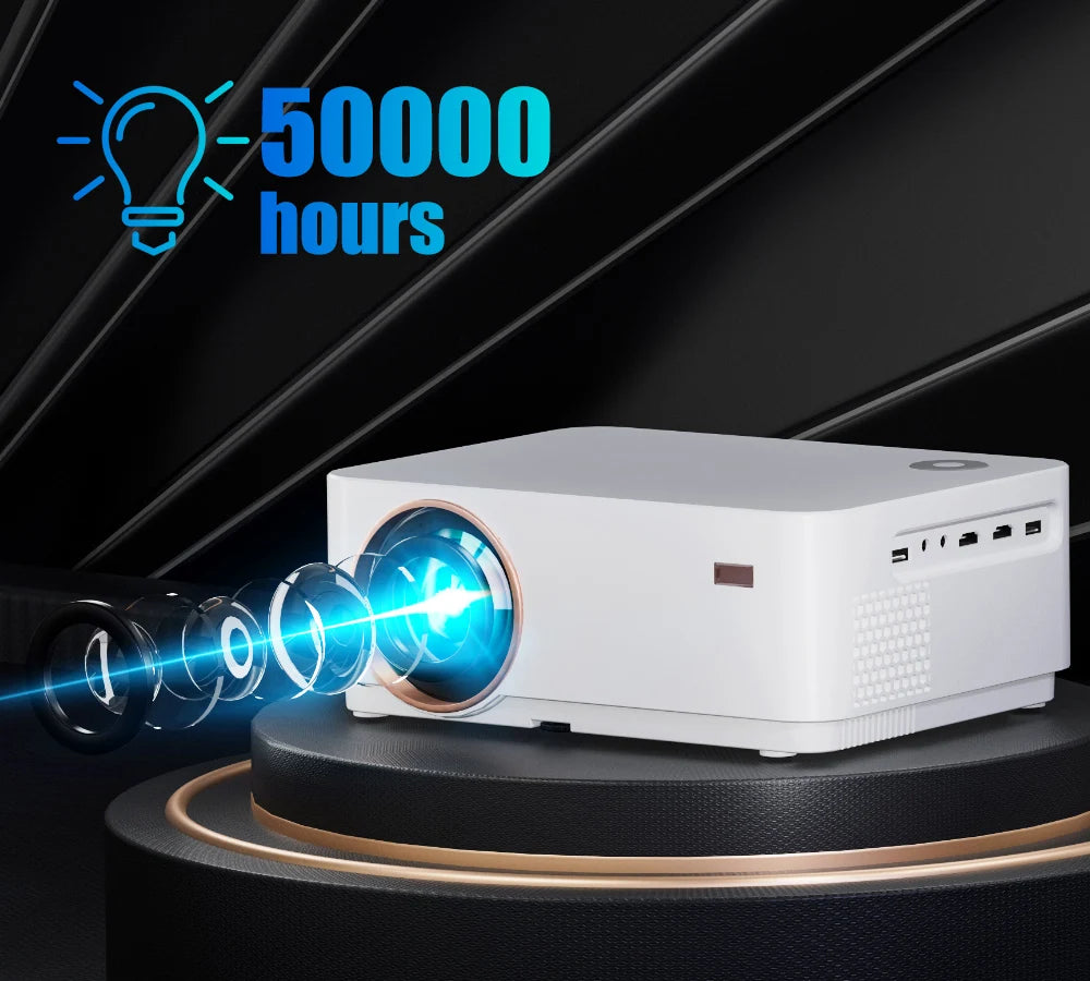 WZATCO New D5 1080P 5G WiFi Android Smart Digital Focus Full HD Projector LED Video Home Theater Cinema Proyector LCD Beamer