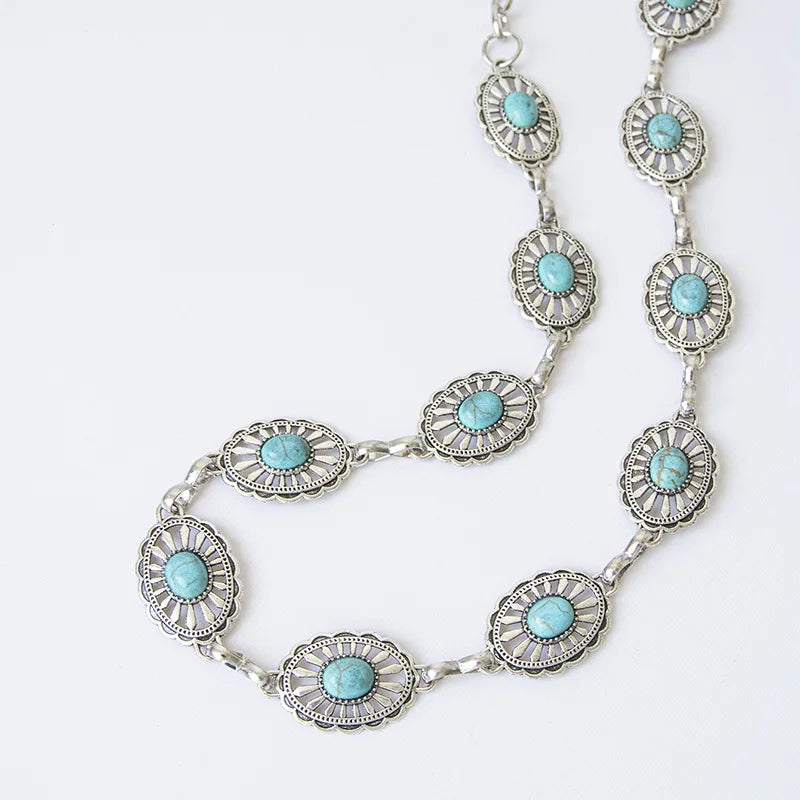 Turquoise Chain Belt Waist Belts For Women For Dresses Metal Belt Womens Western Belts Women's Belts